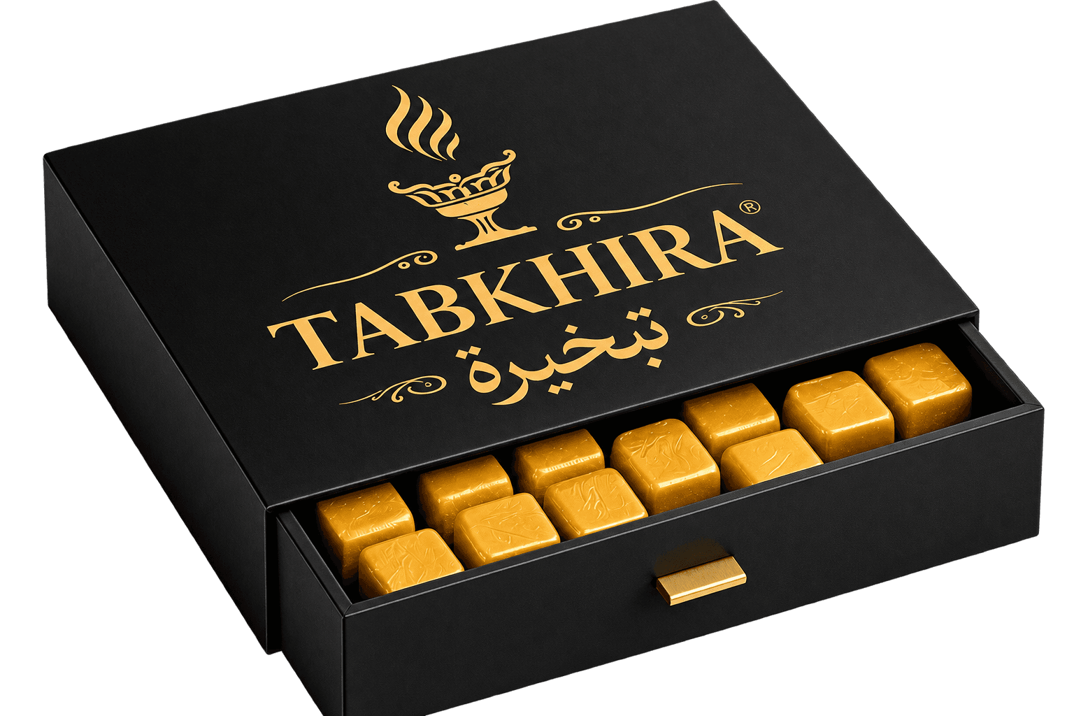 بوكس TABKHIRA بخور مستيكا فاخر — 20 قطعة داخل علبة درج أنيقة